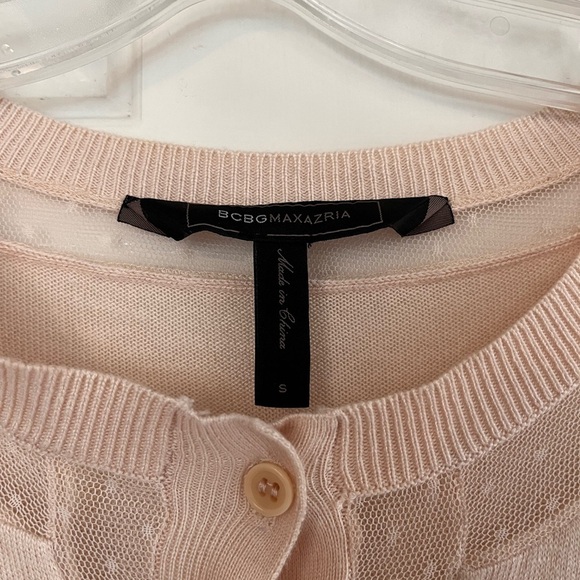 BCBG MAXAZRIA Glenna Silk Blend Lace Cardigan S Corozo - Picture 5 of 14